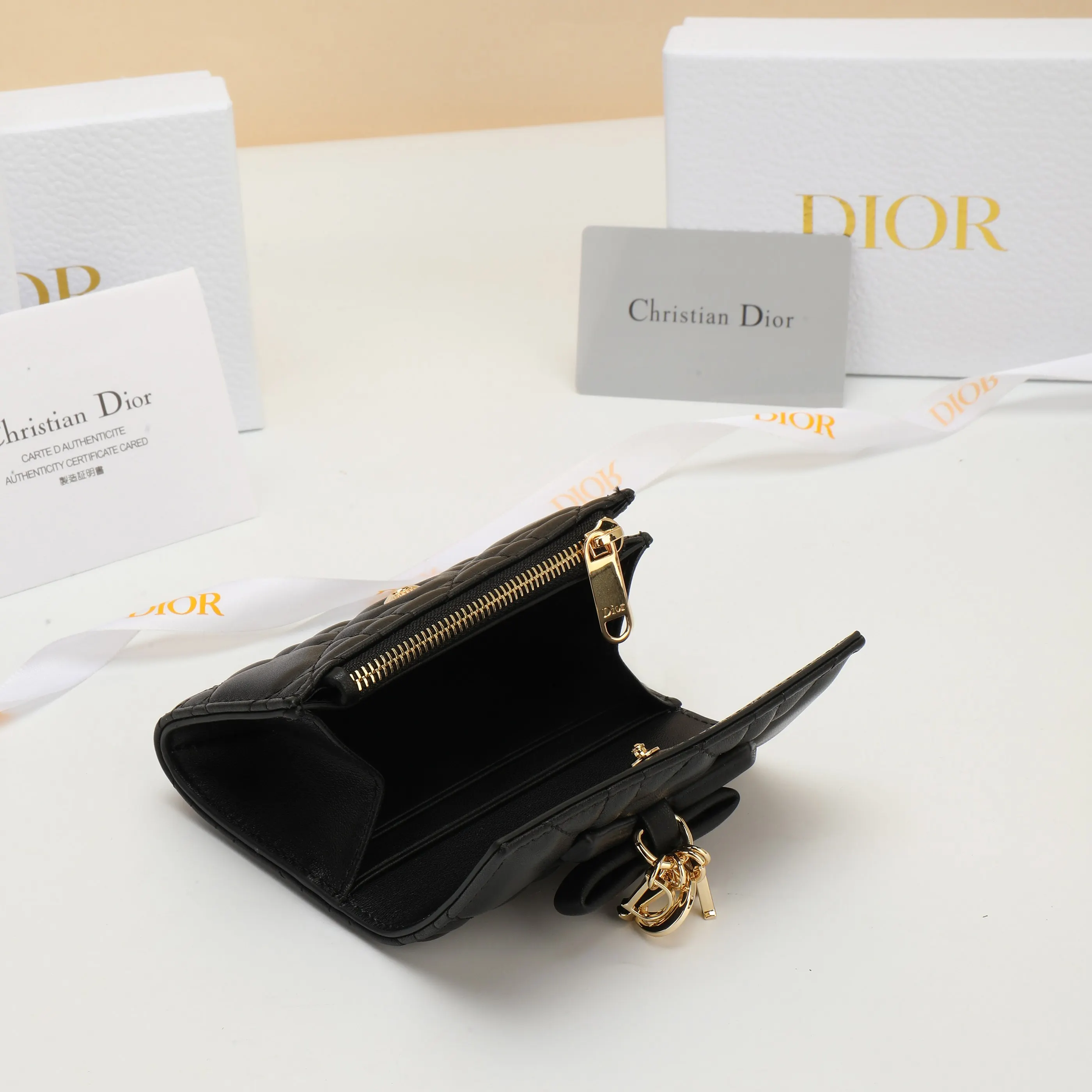 Dior 黑色羊皮迷你化妆包 手拿款