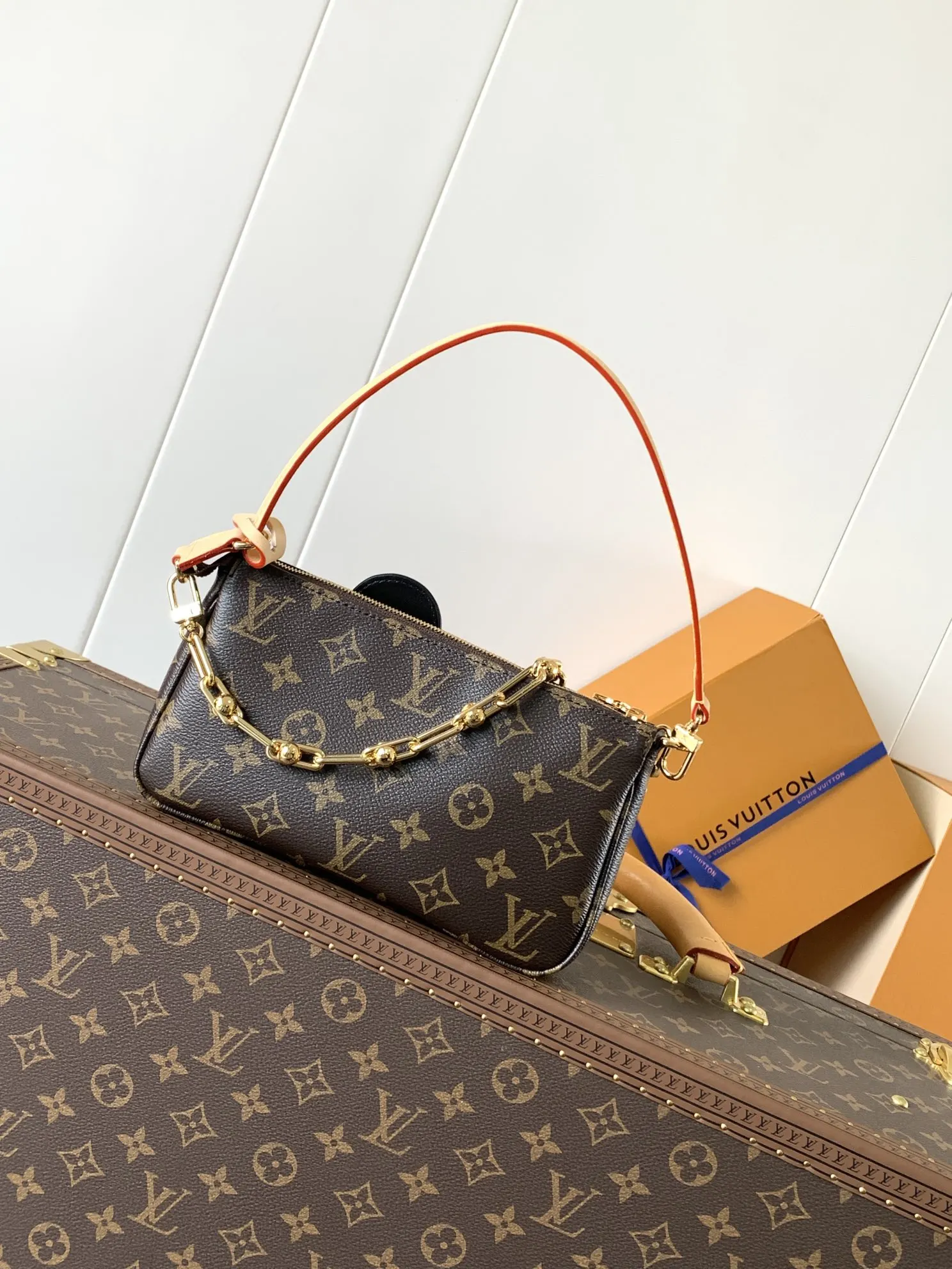 LV 牛皮 公仔 白彩 鏈條包 精致鏈條款