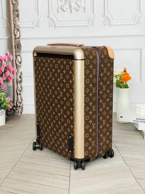 LV 老花 帆布 范冰冰同款 驴牌宽拉杆拉链箱行李箱 HOR 旅行拉杆款 輕便出行款