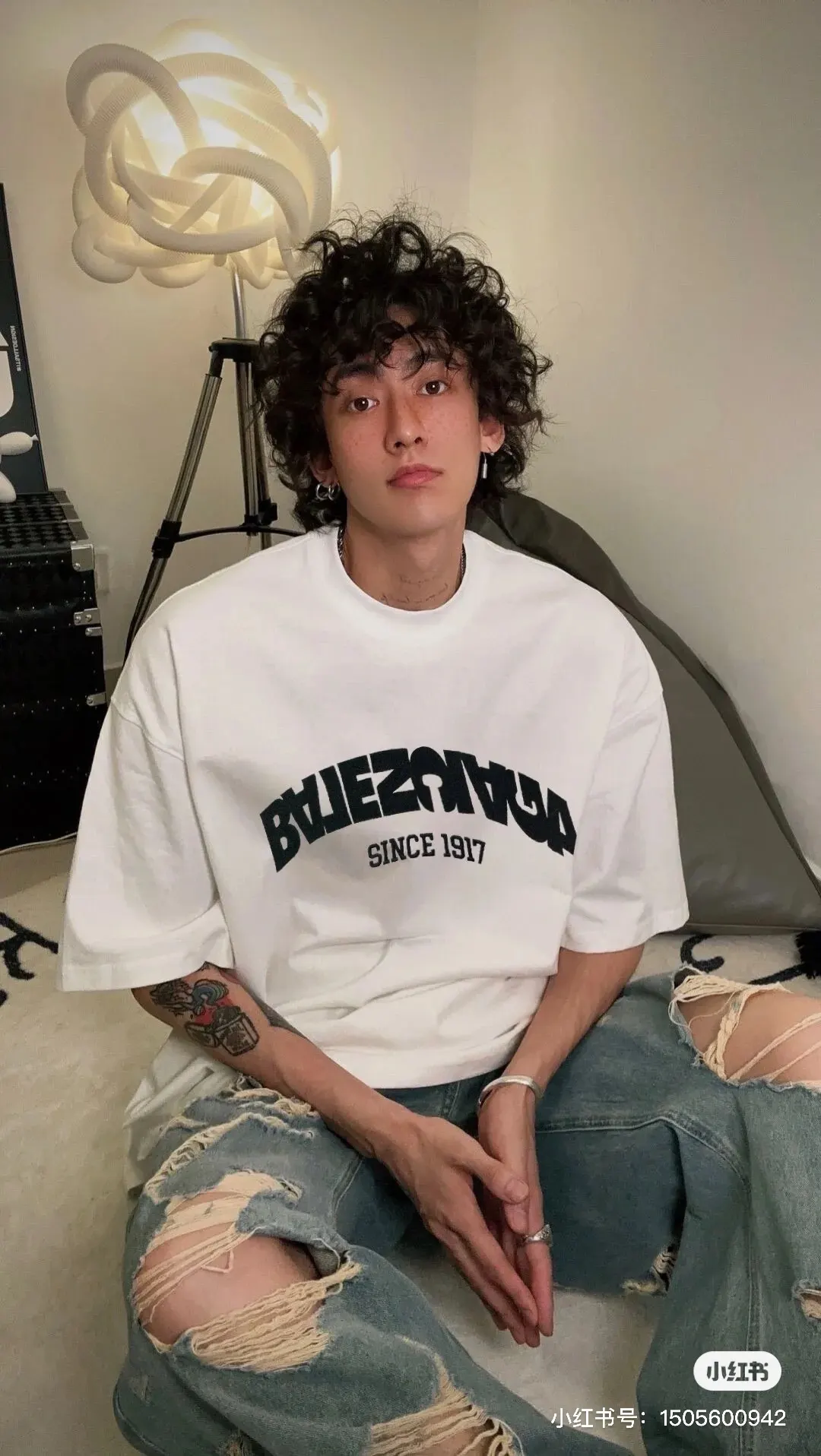 Balenciaga 白色 纯棉 Logo 短袖T恤