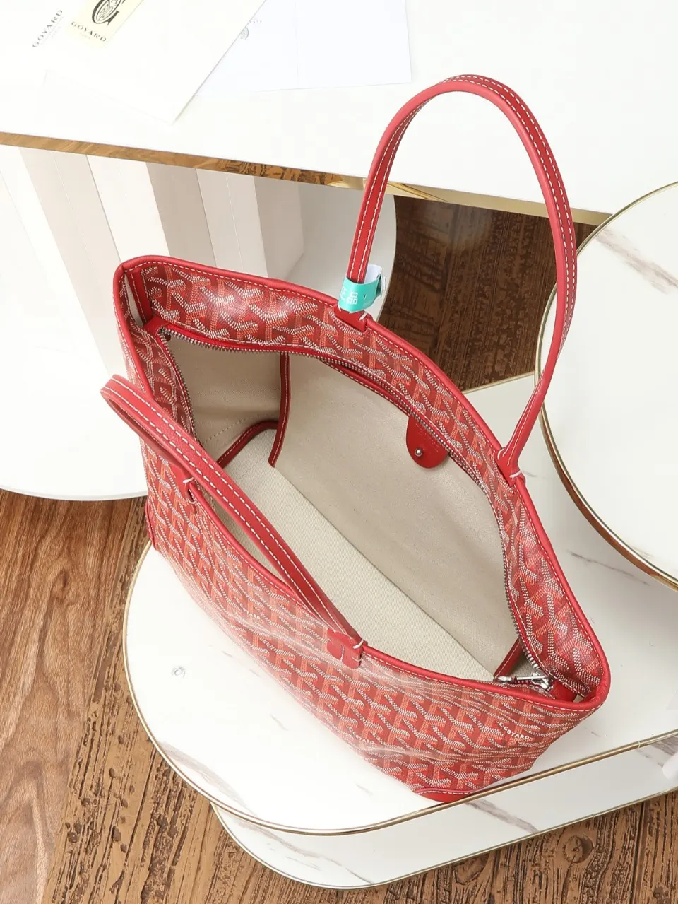 Goyard 红色 皮革 托特包 大容量托特款