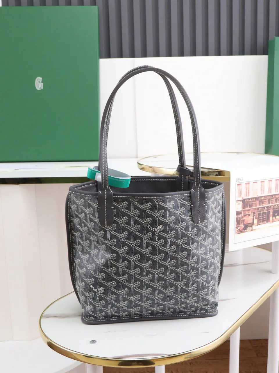 Goyard 灰色 小牛皮 手提包 通勤手提款