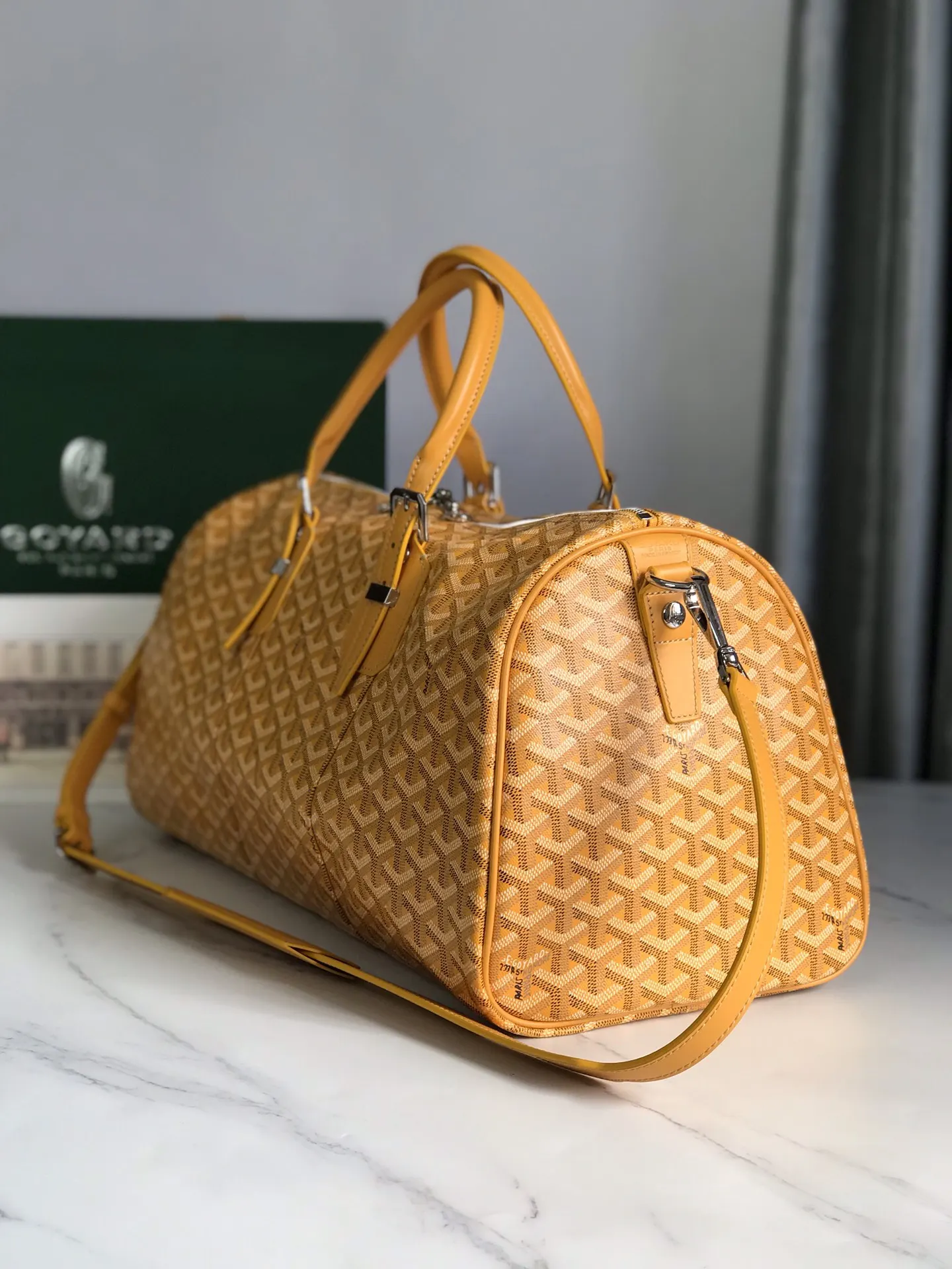 Goyard 深藍 酒紅 小牛皮 旅行袋 大容量旅行款