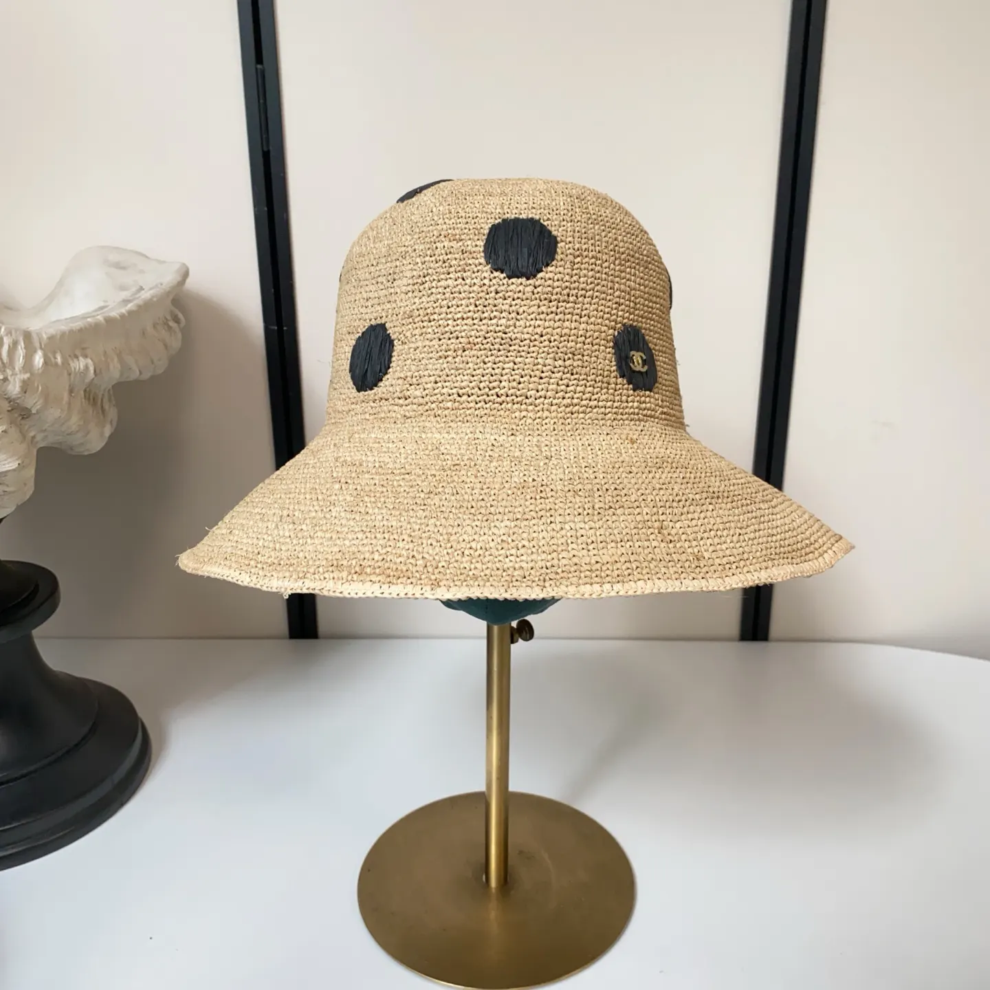 Chanel 黑色/白色 帽子