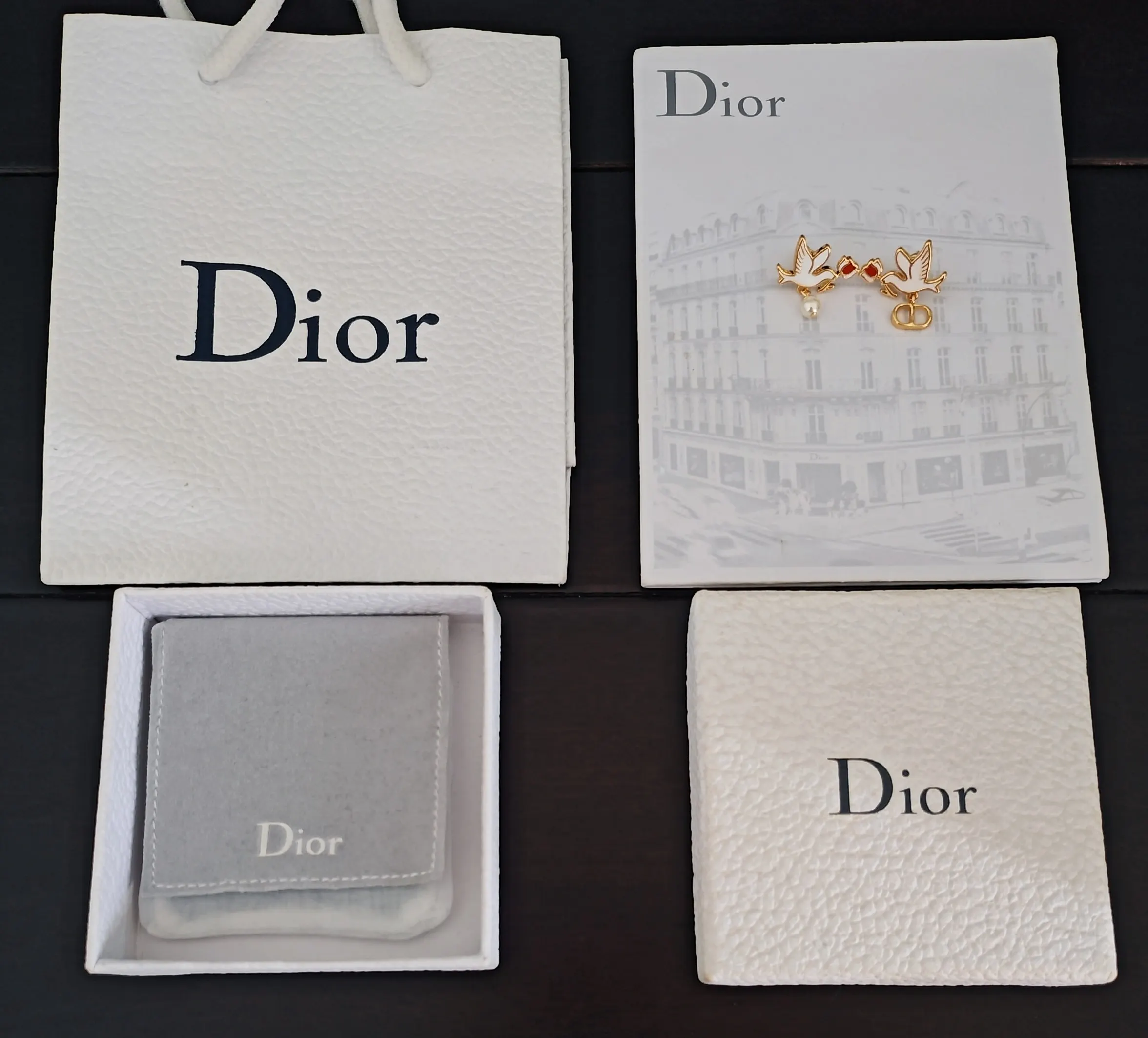 Dior 金色 蝴蝶结 耳饰