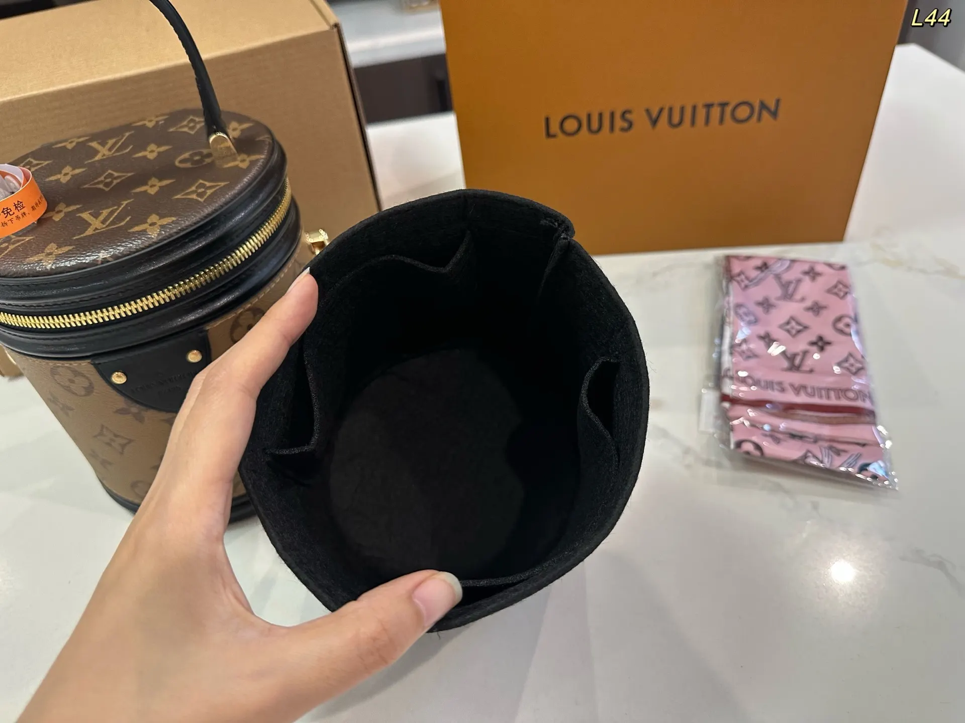 LV 老花 拼色 帆布 手提包 通勤手提款