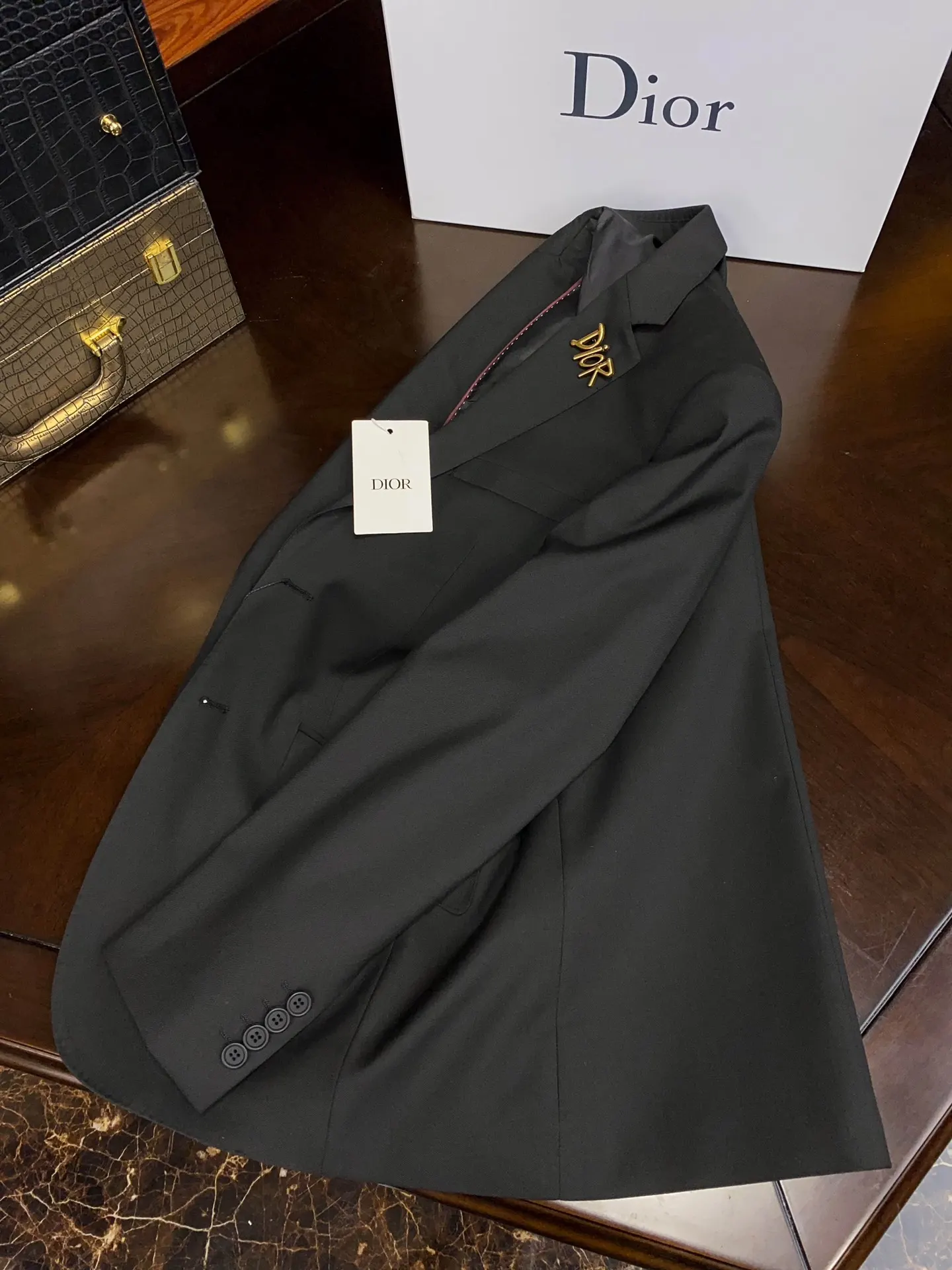 Dior 深灰西装外套 复古精致穿搭款