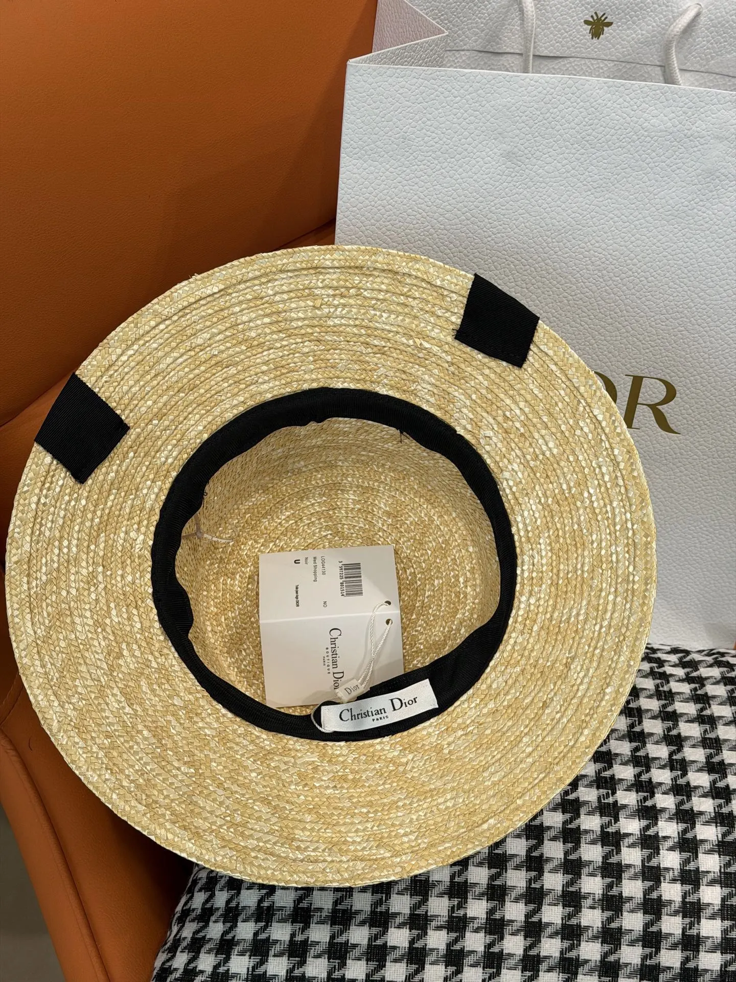 Dior 草编渔夫帽 黑色饰带 帽子