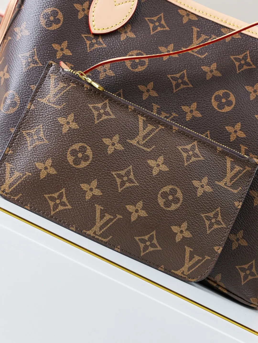 Neverfull 老花 牛皮 托特包 大容量托特款