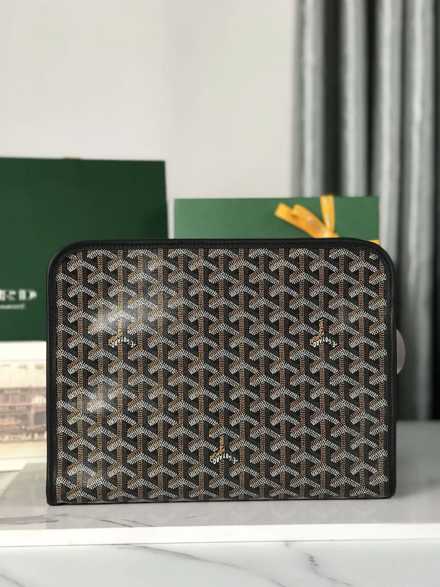 Goyard 黃色 牛皮 手拿包 精致手拿款