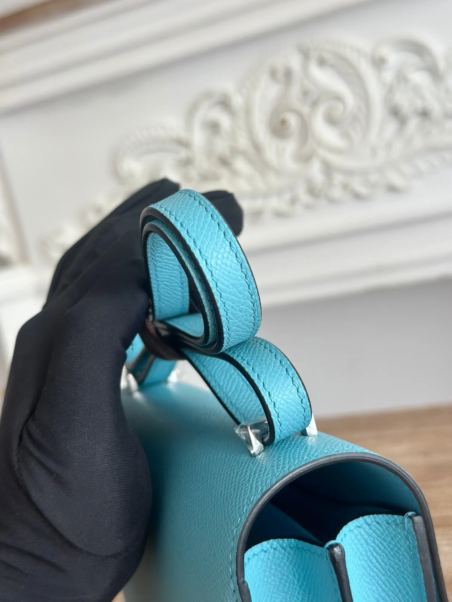 Hermès Constance 北方蓝 Epsom掌纹牛皮 斜挎包 19cm
