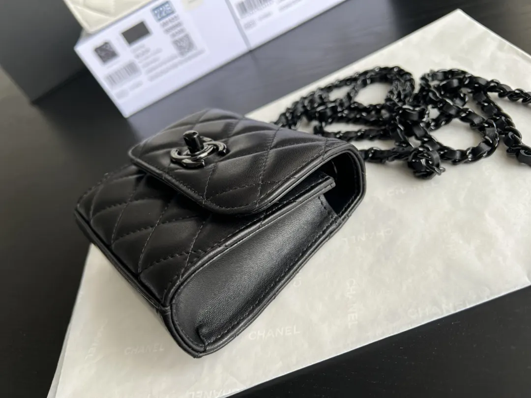 Chanel 22 黑色 皮革 手提包
