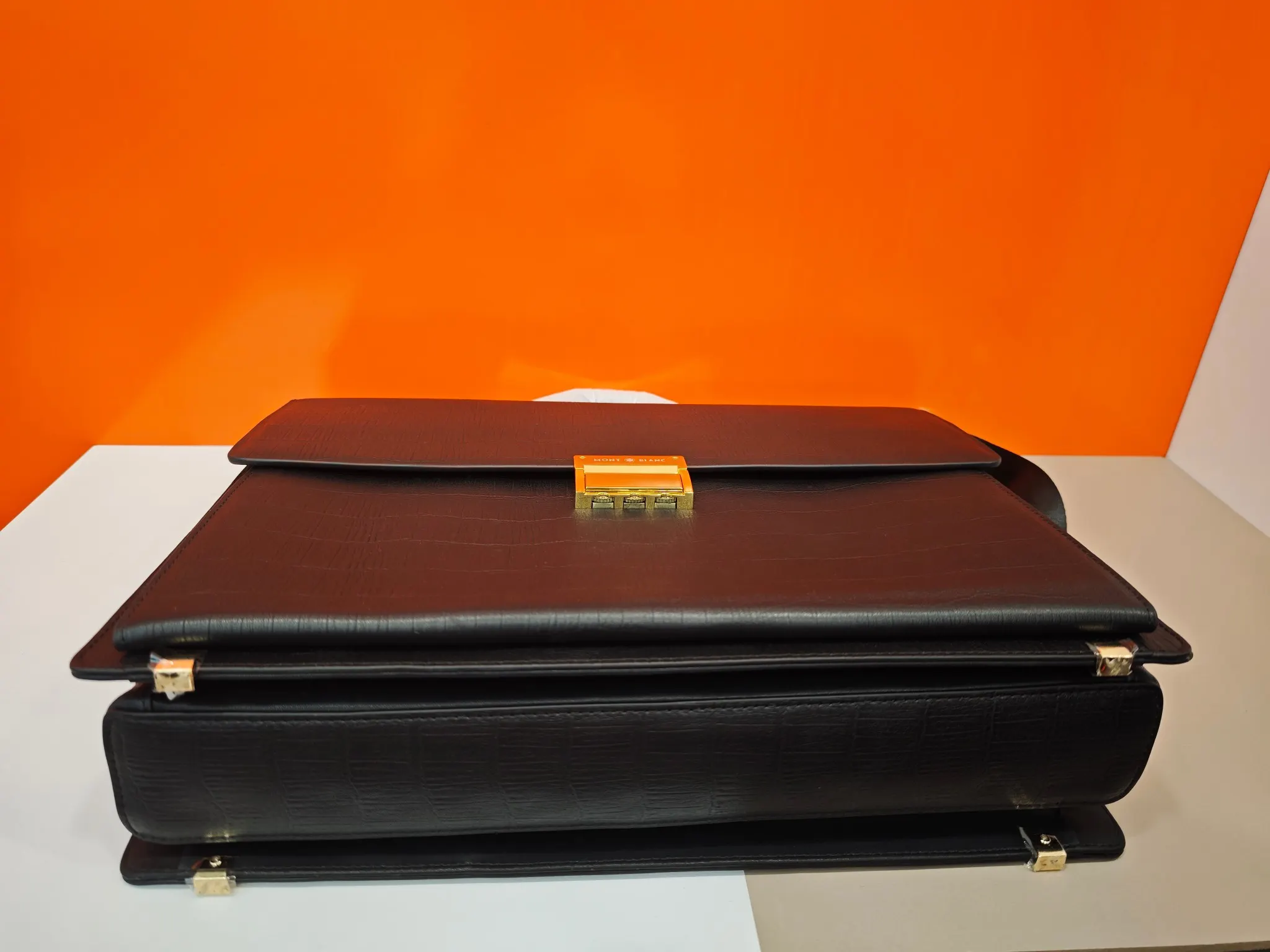 Black Briefcase Business Commuter Leather