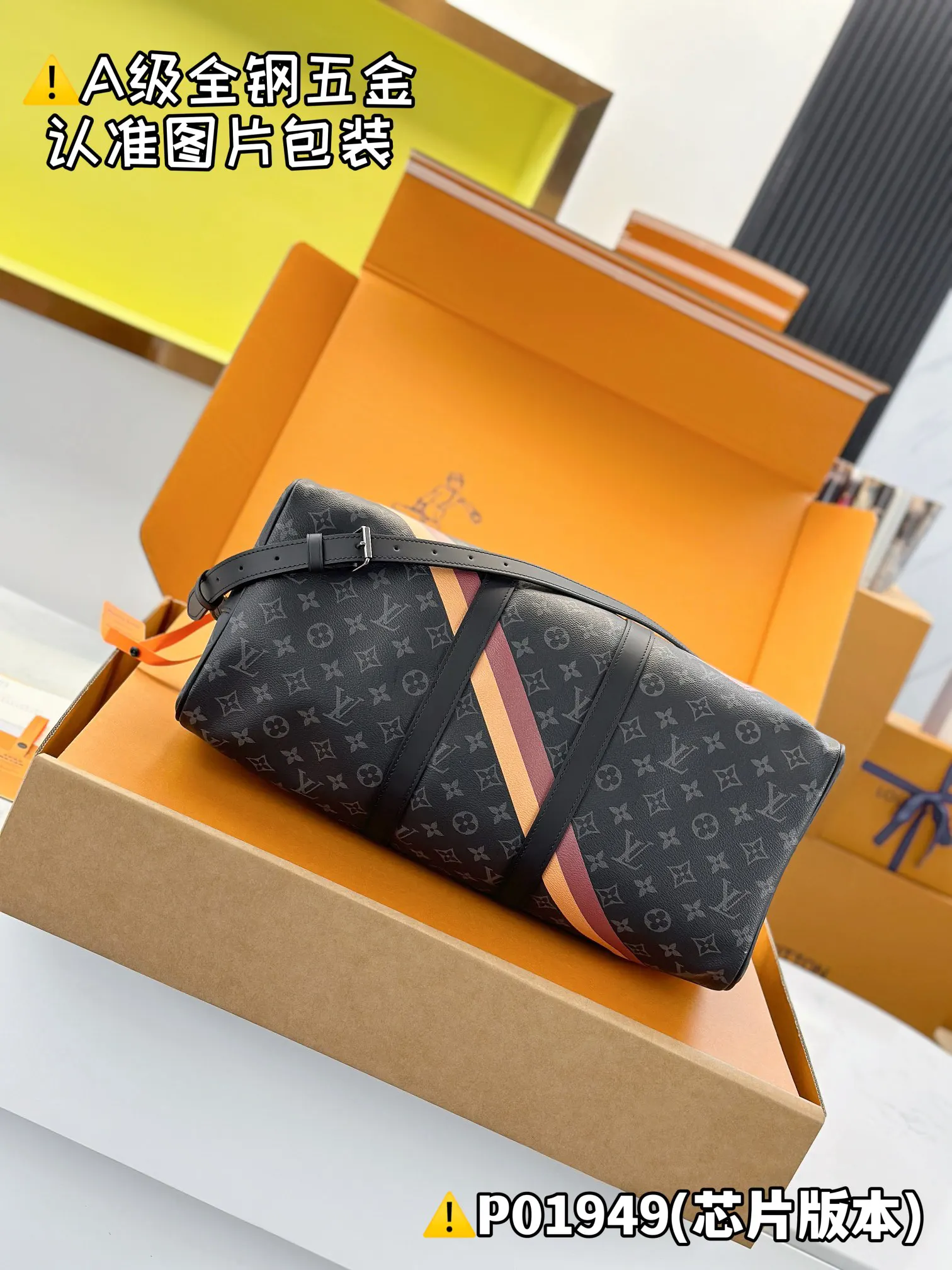 LV 黑色老花Keepall旅行袋 彩绘贴饰款｜ORBUYBAG 岚奢包高端时尚精品