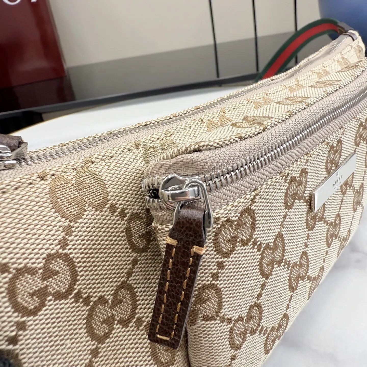 Gucci 棕色 帆布 腰包 休閒腰包款