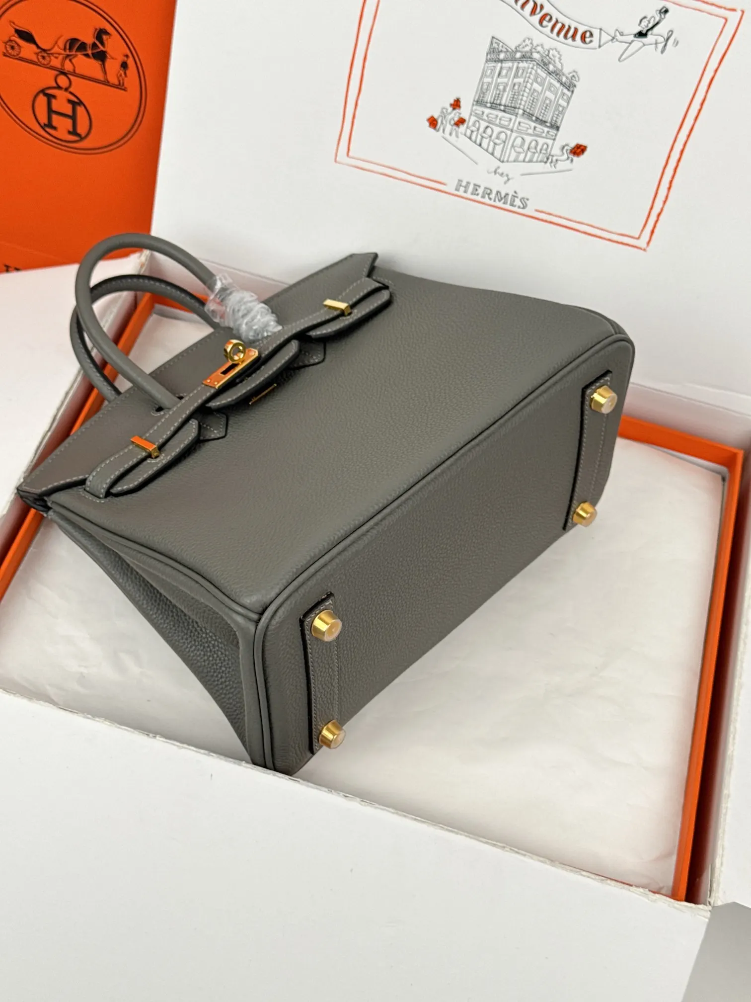 Birkin 小牛皮 togo 小牛皮 积雨云灰 手提包 通勤手提款