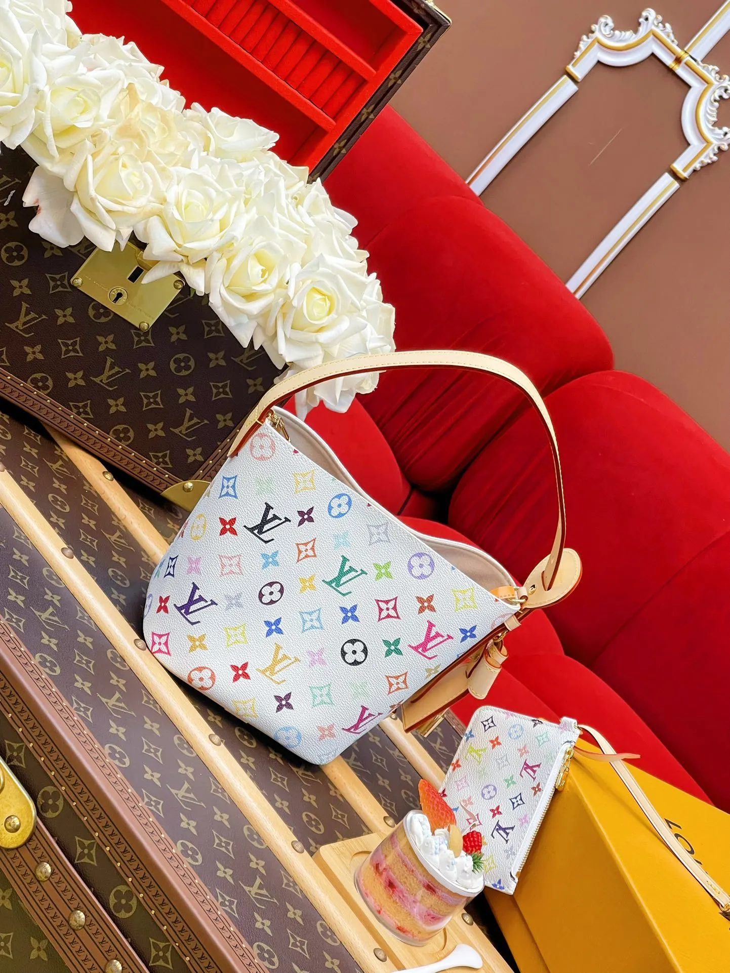 LV 牛皮 斜背包 輕便斜挎款