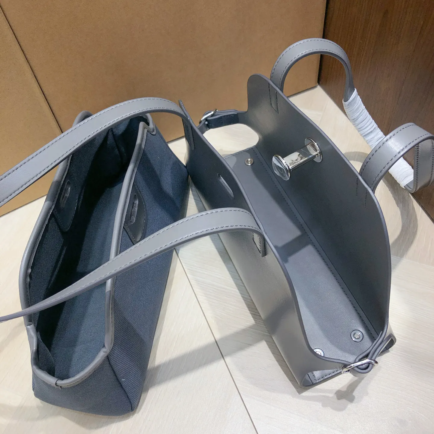 Hermes 黑色 帆布 腋下包 復古腋下背款