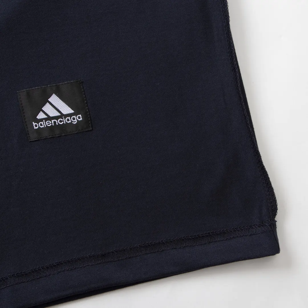 Balenciaga Blue Logo Short Sleeve T-Shirt Street