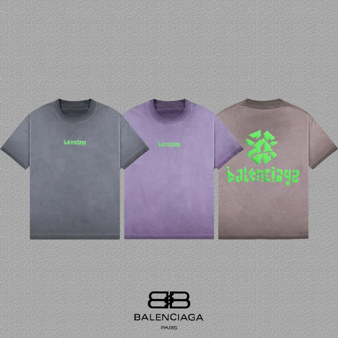 Balenciaga Gray Logo Short Sleeve T-Shirt Street