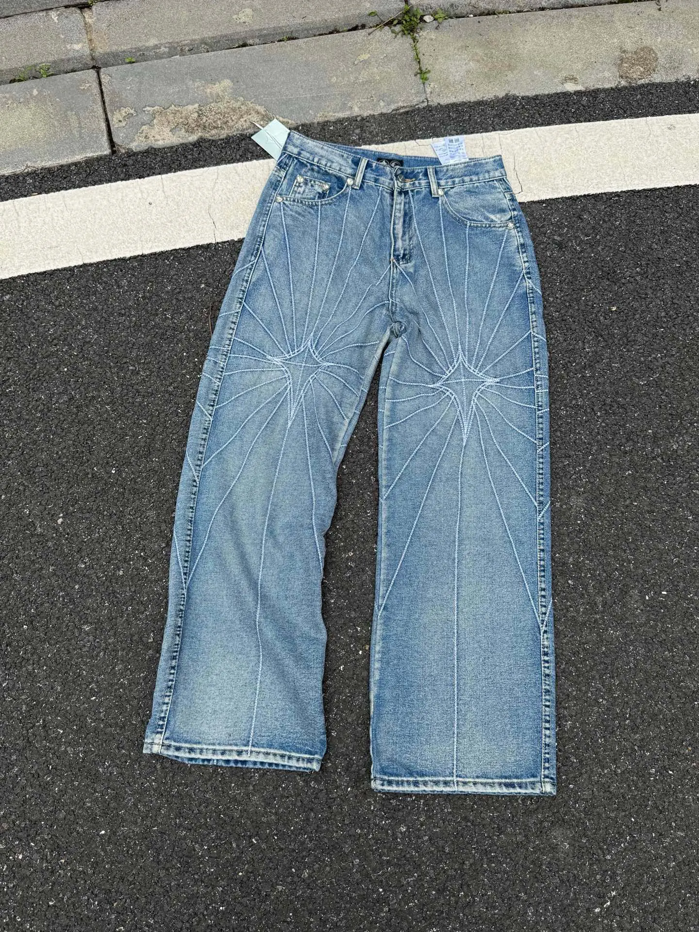 Chrome Hearts 24FW 蓝色 刺绣 水洗 长裤 宽松休闲款 款2