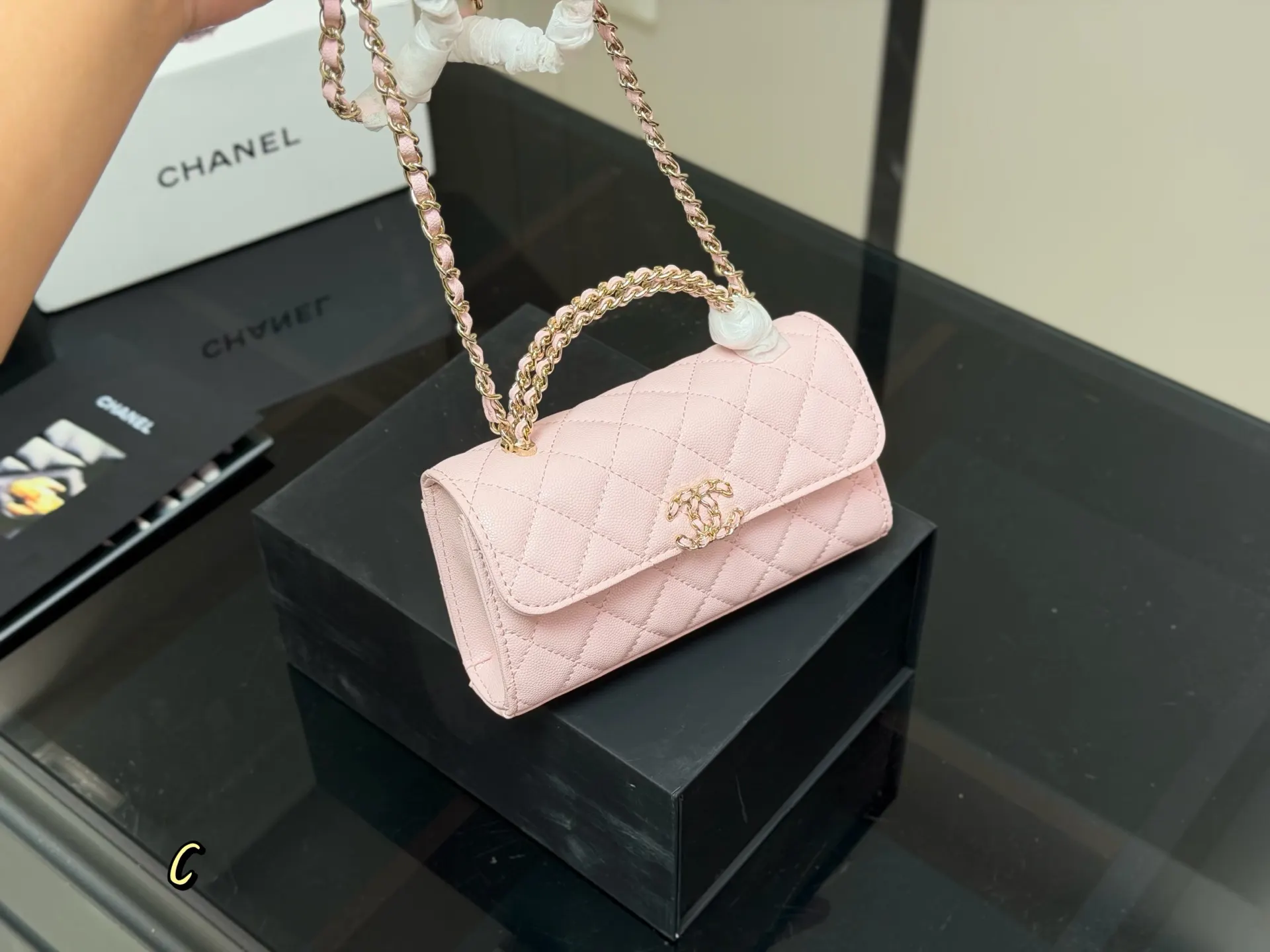 Chanel Top Handle Bag Commuter Leather