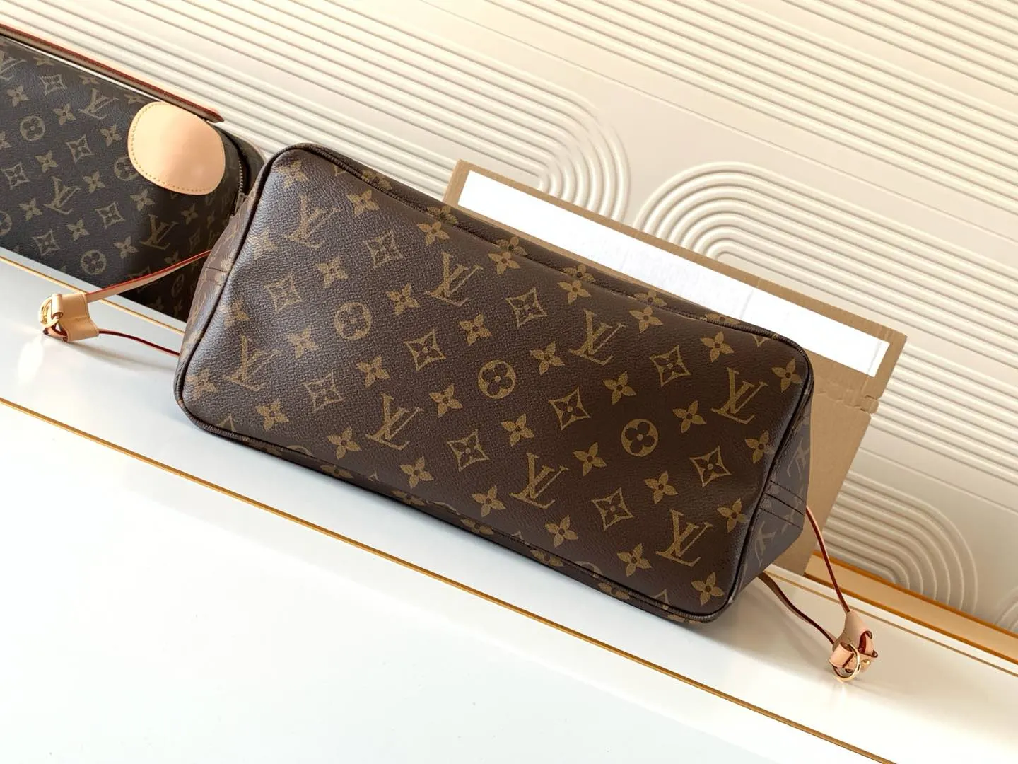 Neverfull 老花 牛皮 托特包 大容量托特款