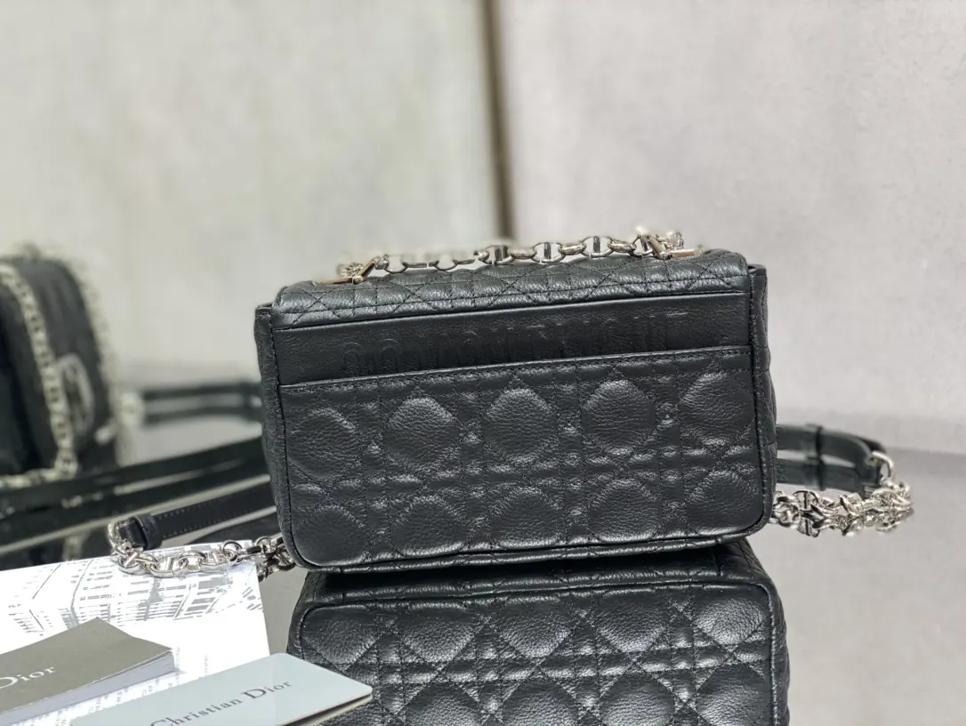 Dior Caro 黑色小牛皮鏈條包 手提斜挎
