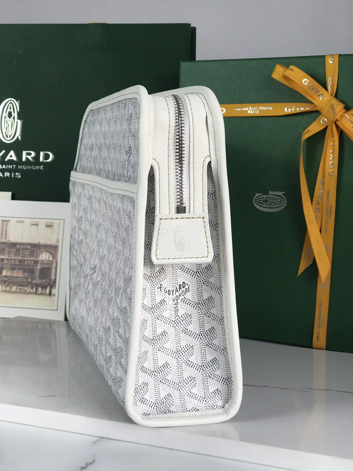 Goyard 黄色 牛皮 手拿包 精致手拿款