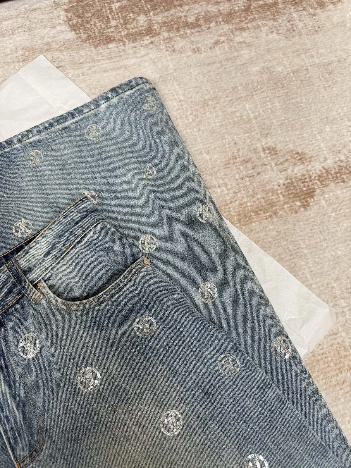 Louis Vuitton 蓝色 牛仔 裤子