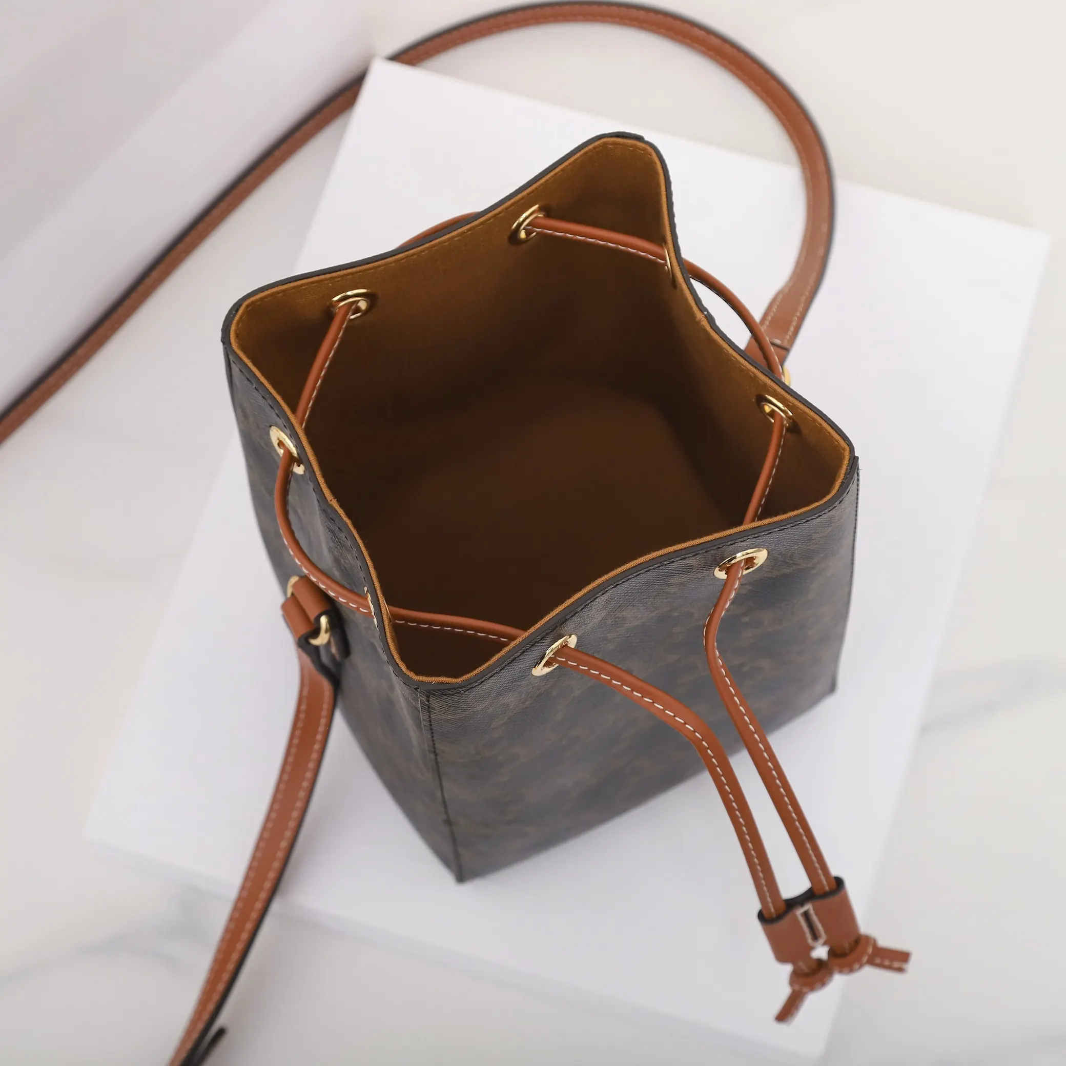 Bucket Bag Casual Leather