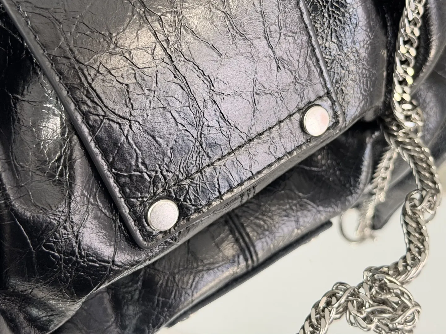 Balenciaga Black Leather Backpack