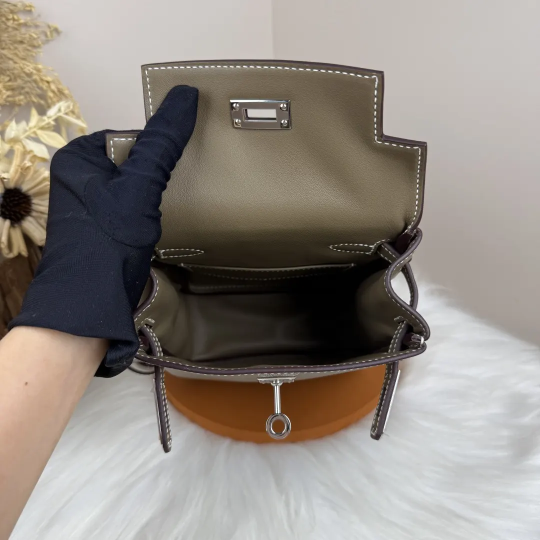 Hermès Kelly 大象灰 Swift小牛皮 雙肩包 17cm 休閒通勤(數字9) Hermès Kelly 大象灰 Swift小牛皮 雙肩包 17cm 休閒通勤(數字9)