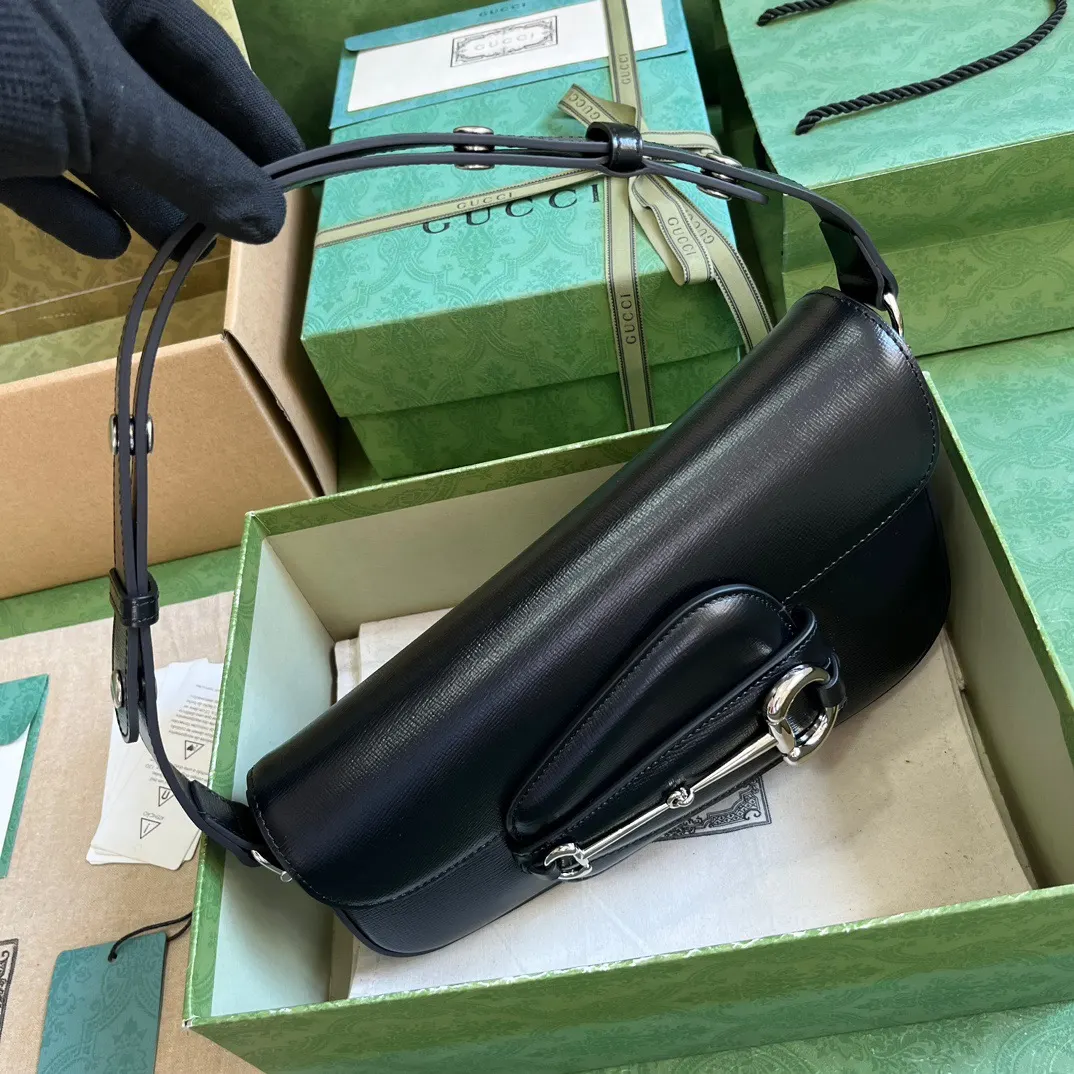 Gucci Horsebit 1955 老花马衔扣肩背包 单肩斜挎