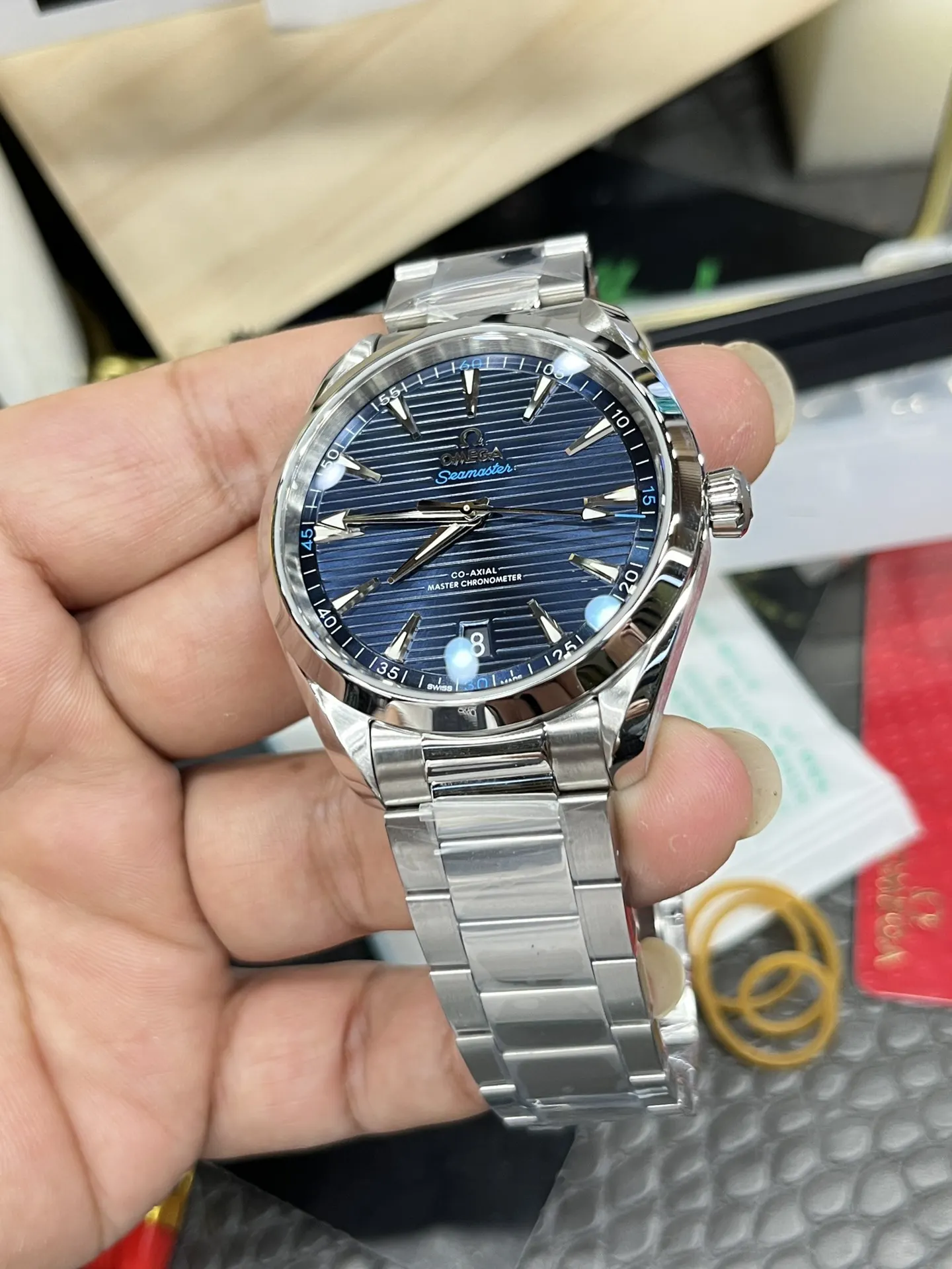 Omega 专供大厂出品 VS欧米茄海马 系列 柚木蓝面 手表 经典腕表款