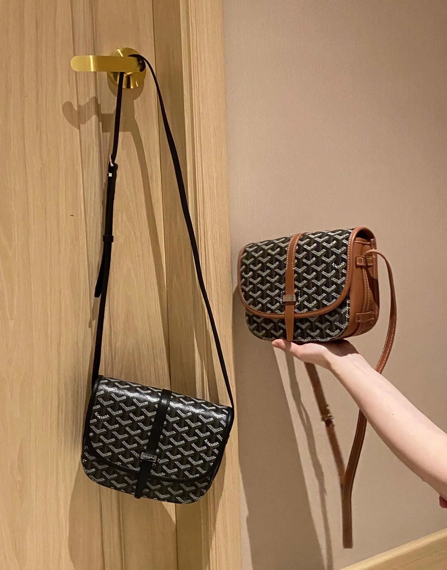 Goyard 黑色 棕色 斜挎包 轻便斜挎款