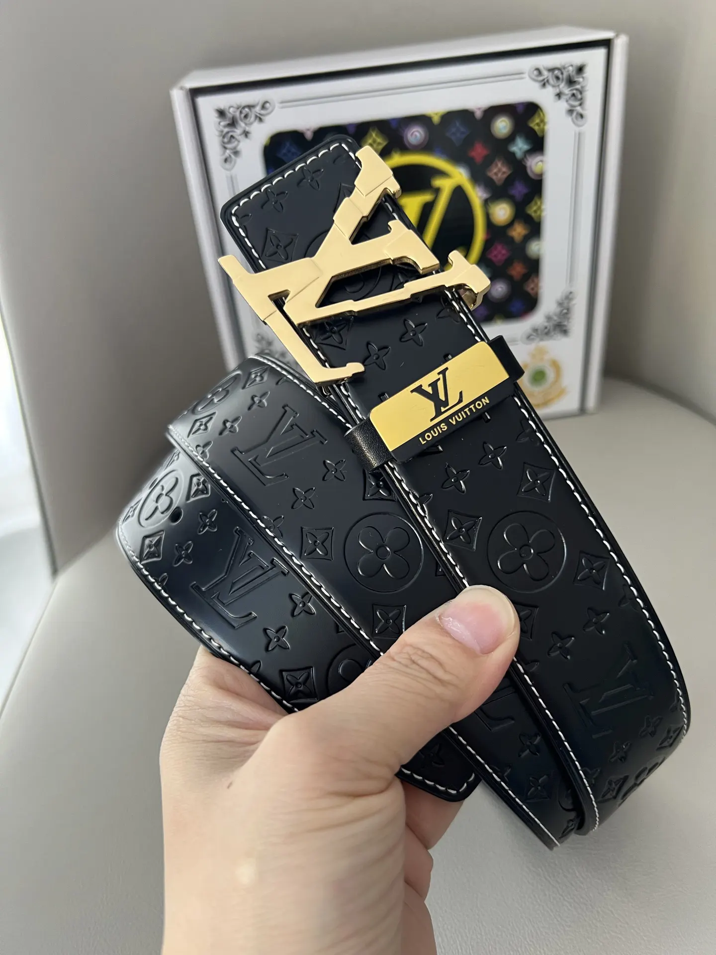 LV 黑色Monogram双面腰帶 金扣商务款｜ORBUYBAG 嵐奢包高端時尚精品