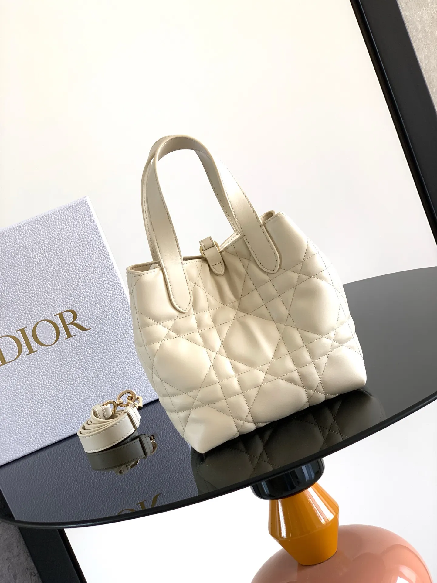 Dior Toujours Ivory Lambskin Handbag
