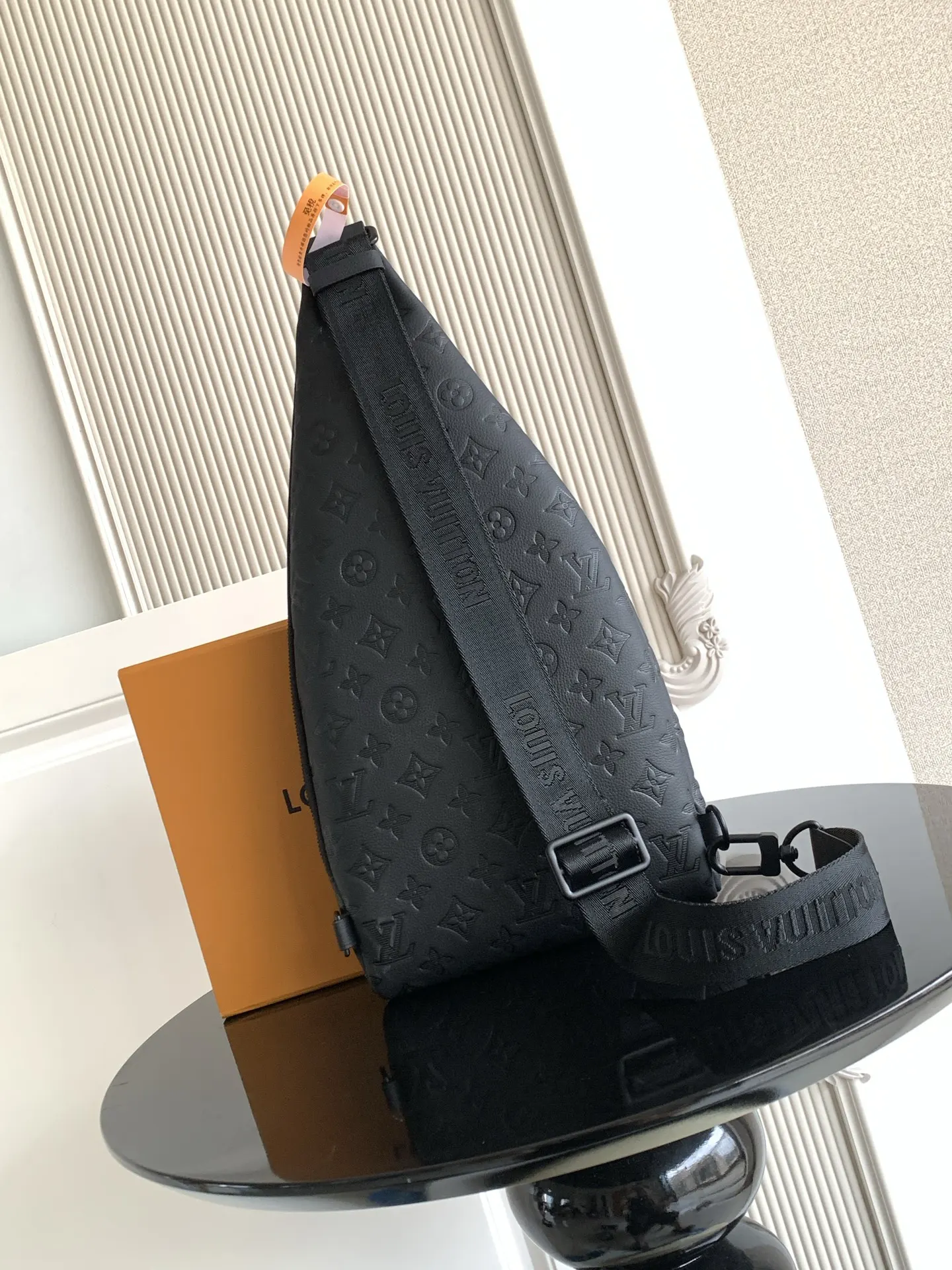 LV Black Embossed Triangle Crossbody Bag Image 2 LV Black Embossed Triangle Crossbody Bag Image 2