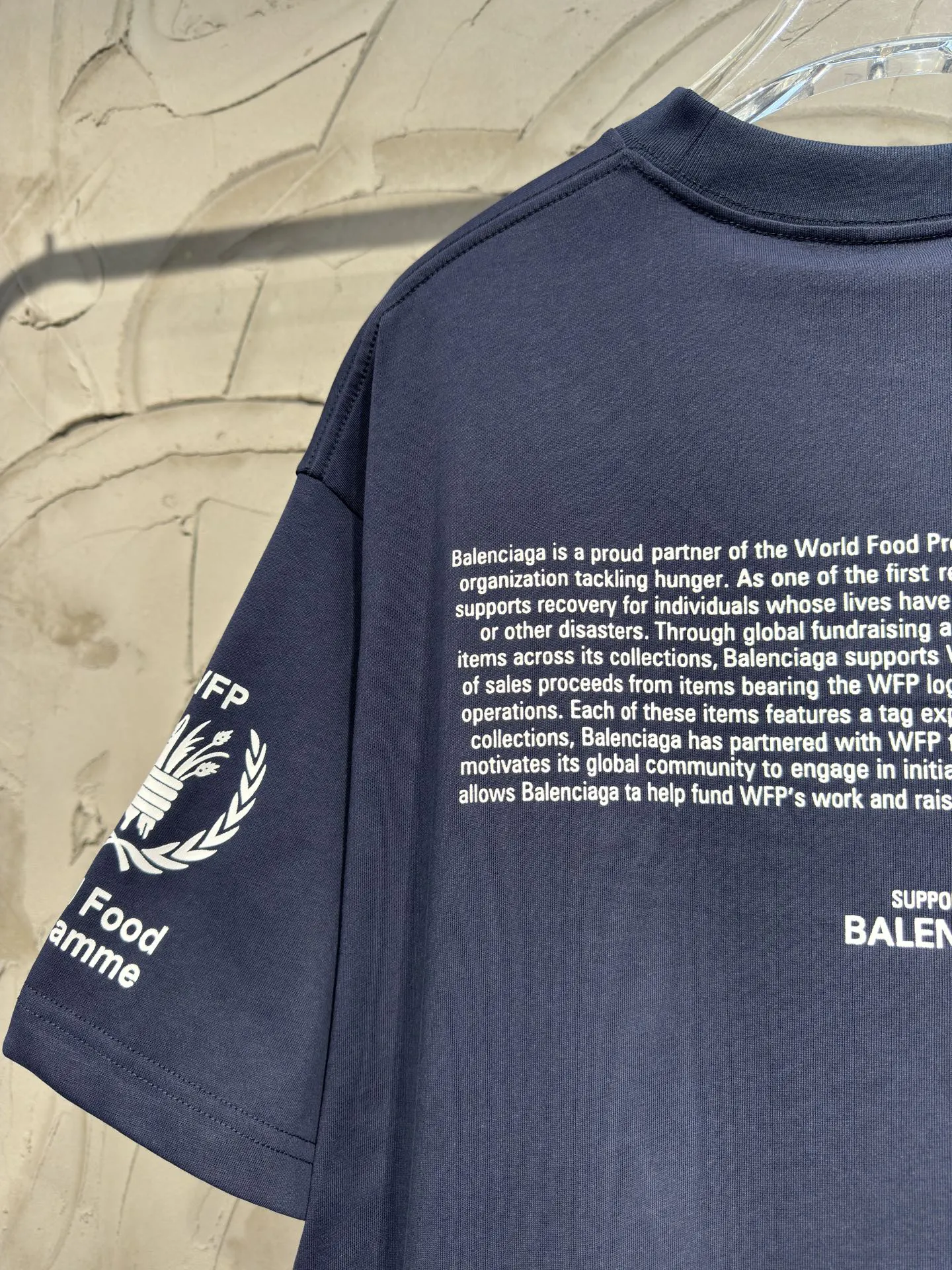 Balenciaga 藏青 Logo 印花 短袖T恤