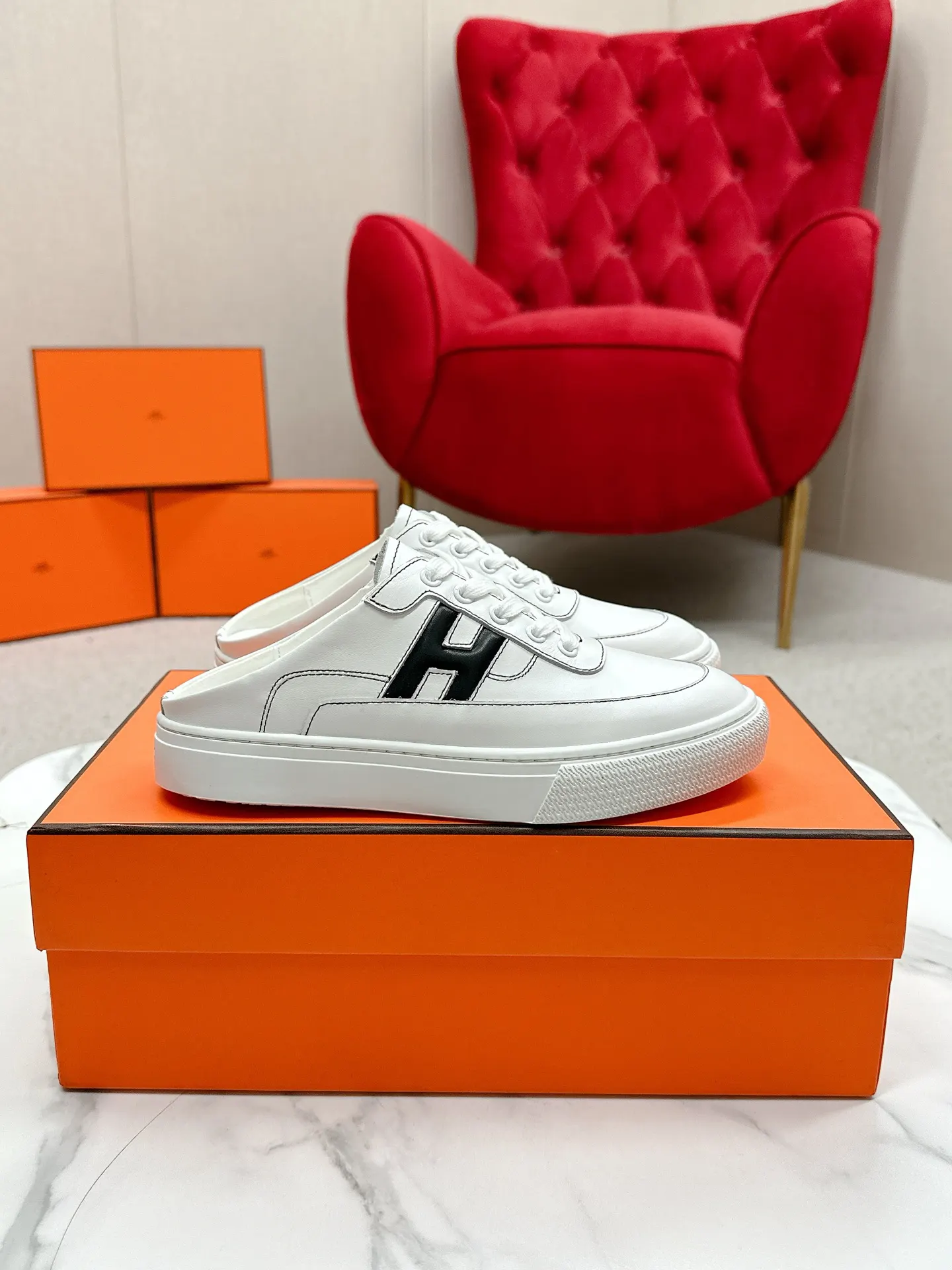 Hermès 羊皮 运动鞋