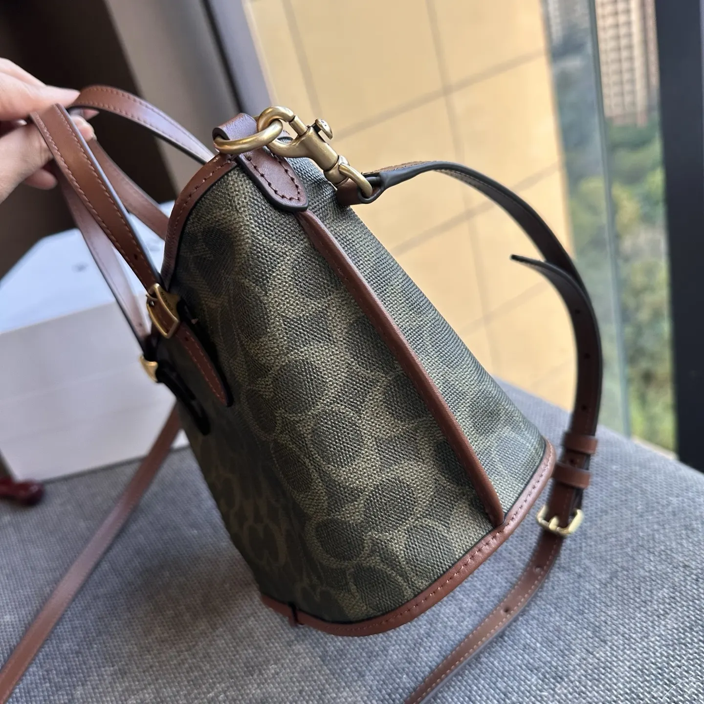 Coach 綠色 全套专 柜 厂价 托特包 大容量托特款