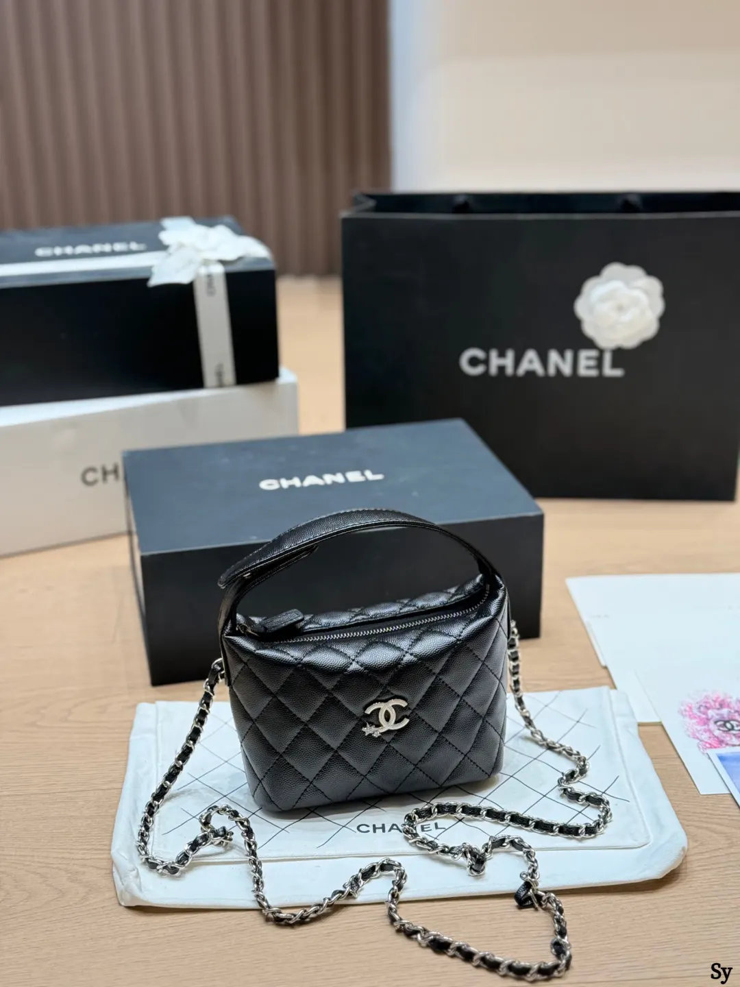 Silver Chain Bag Leather
