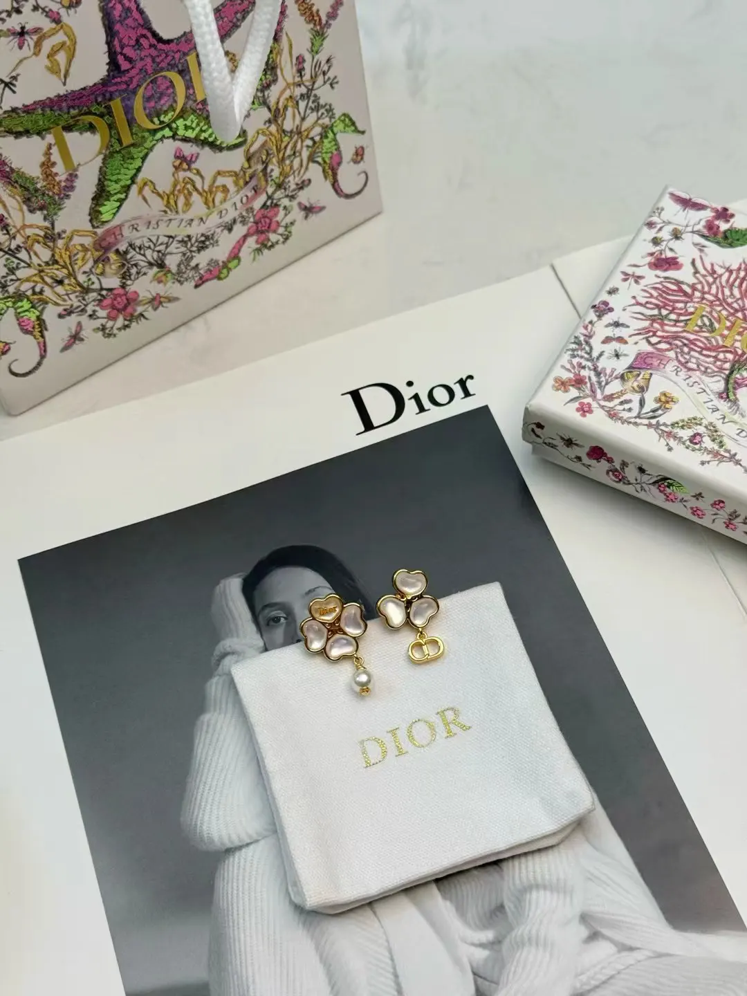Dior 白色包包 手提斜挎 手提包