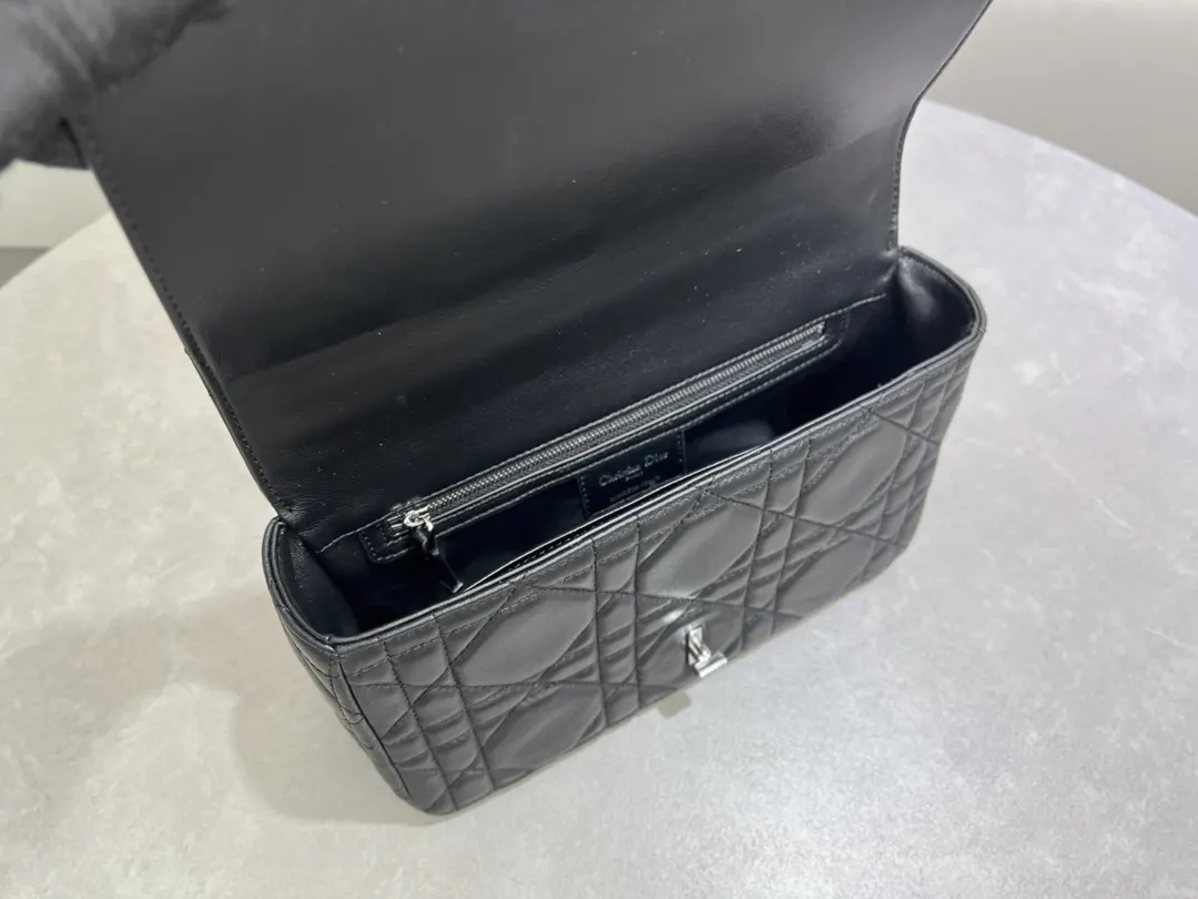 Dior Caro 黑色羊皮链条包 手提斜挎