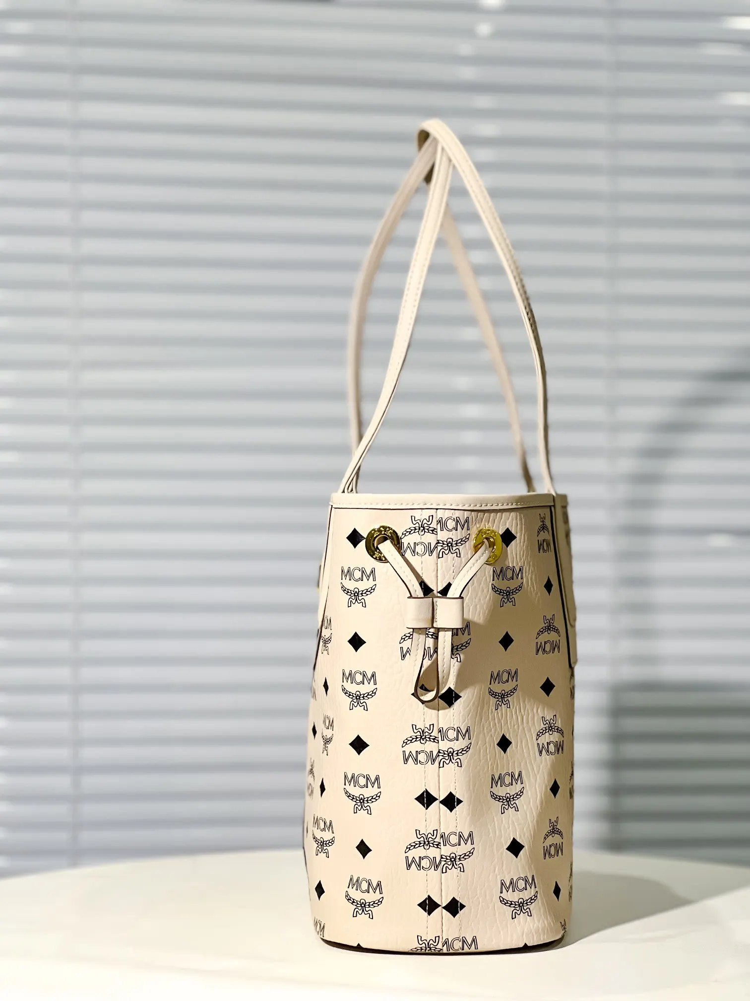 Beige Backpack Canvas
