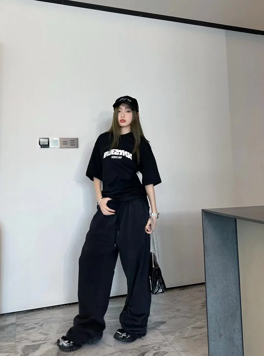 Balenciaga Blcg Black Cotton Short Sleeve T-Shirt Street