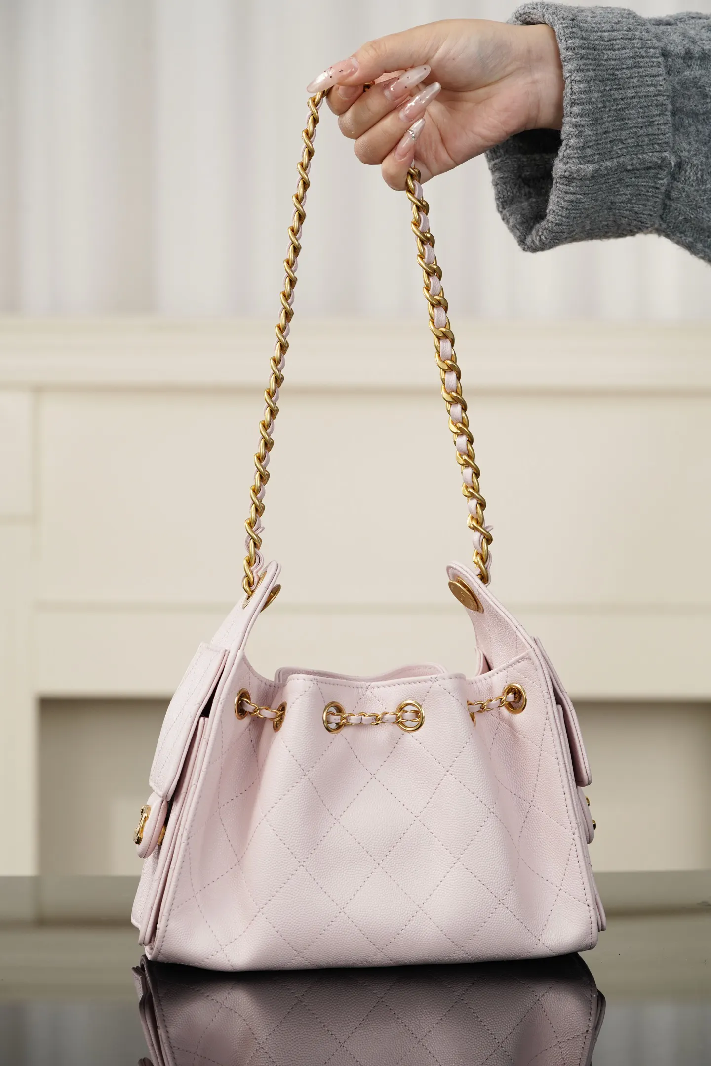 Pink Hobo Shoulder Bag Vintage