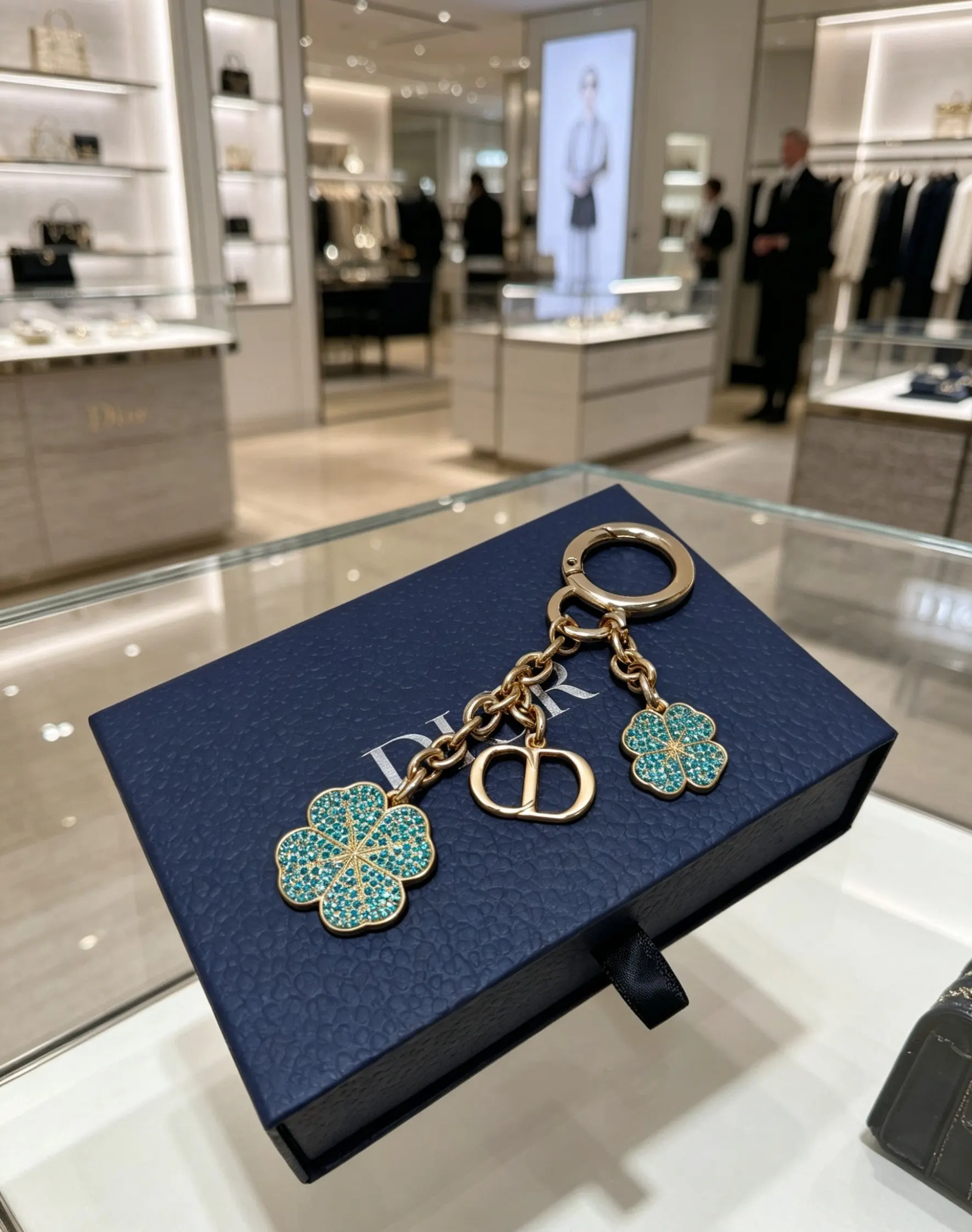 Dior 彩色吊饰钥匙扣 链条配饰款