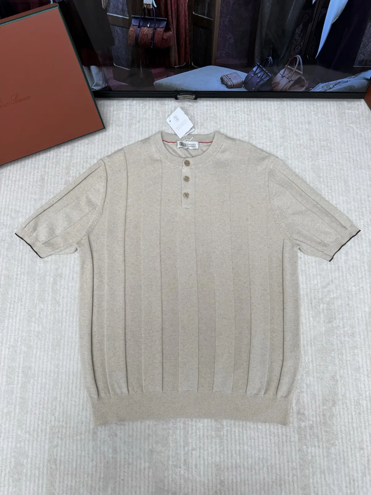 Brunello Cucinelli 米色 提花 針織衫 質感針織款(數字4) Brunello Cucinelli 米色 提花 針織衫 質感針織款(數字4)